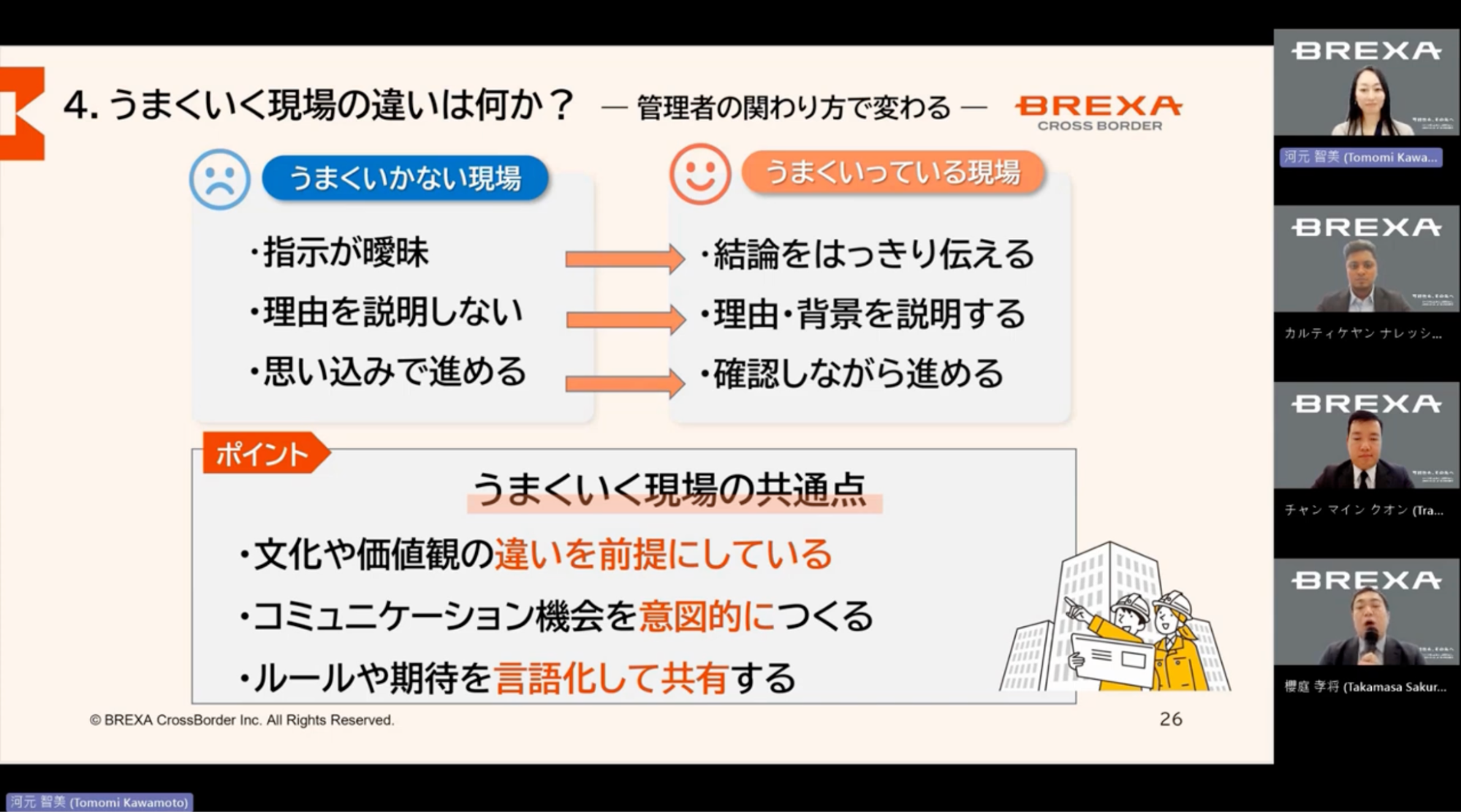 画像：セミナー資料：うまくいく現場とそうでない現場の違い