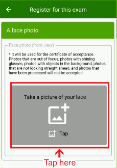 Take a photo of your face