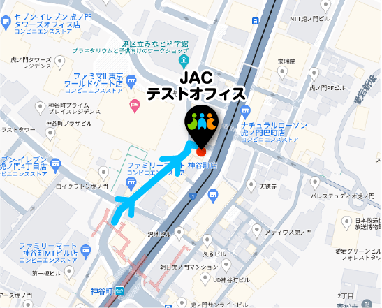 JACテストオフィス マップ